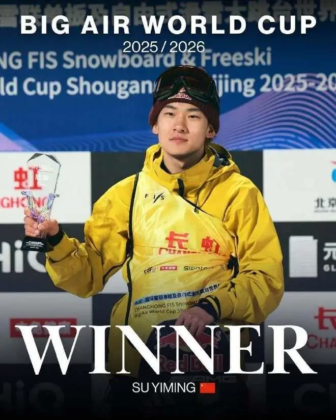 苏翊鸣夺得单板滑雪大跳台世界杯总冠军创中国历史